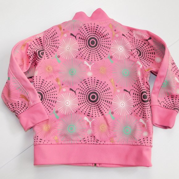 Puma Baby Girl 18 Months Pink Starburst Full Zip Track Jacket - Picture 6 of 6